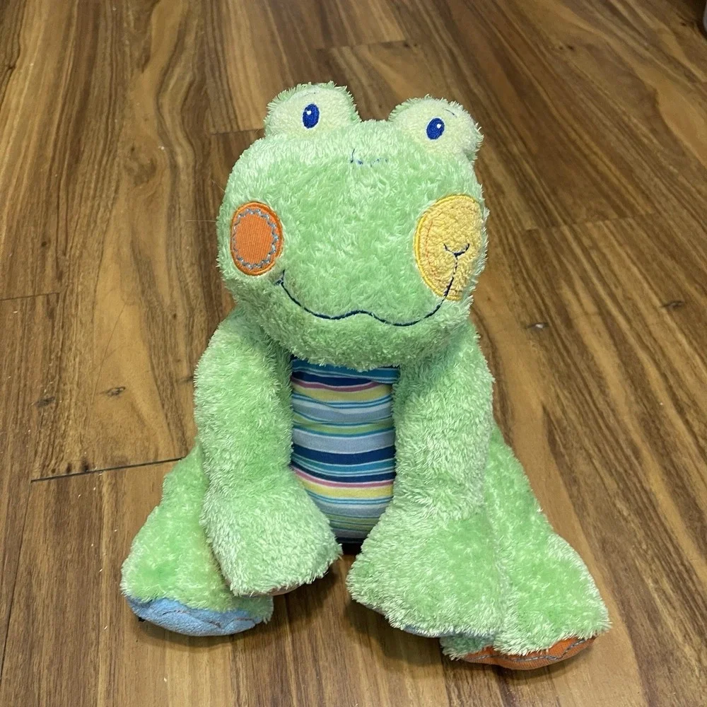 Rare Mary Meyer‎ Large CHEERY CHEEKS Frog Striped Belly Bag Plush